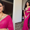 In Pink Georgette Saree
