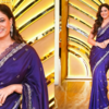 Blue Saree with Scallop Details