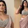 Blush Pink Satin Saree