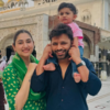 Navya on papa Rahul’s shoulder