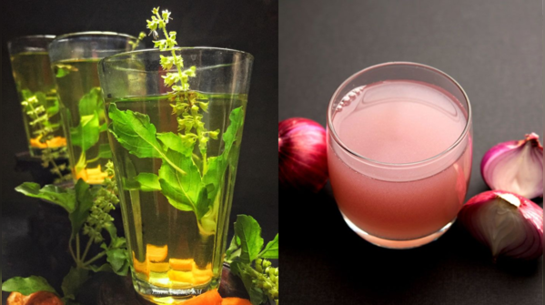 Tulsi and onion juice: For hairgrowth