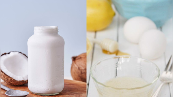 For dry and brittle hair: Coconut oil, yoghurt, egg, and lemon