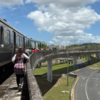 Walking along rails 