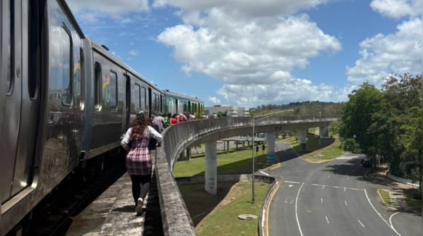 Walking along rails
