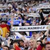 Real Madrid Fans Cheer Before Champions League Quarterfinals Match Against Arsenal at Santiago Bernabeu