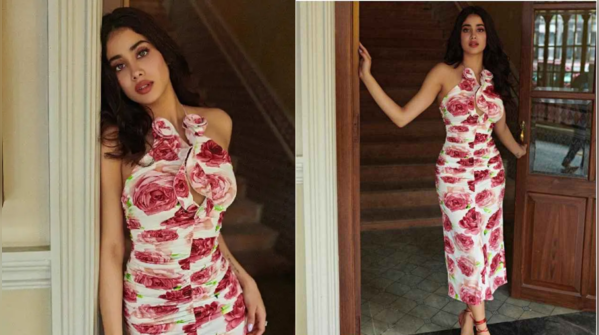 Janhvi Kapoor’s rose-printed bodycon dress