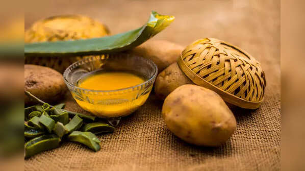Potato and aloe sun-relief mask