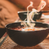 Microwavable soup or pre-packed broth