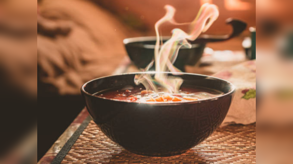Microwavable soup or pre-packed broth