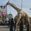 Walking giants protest climate injustice