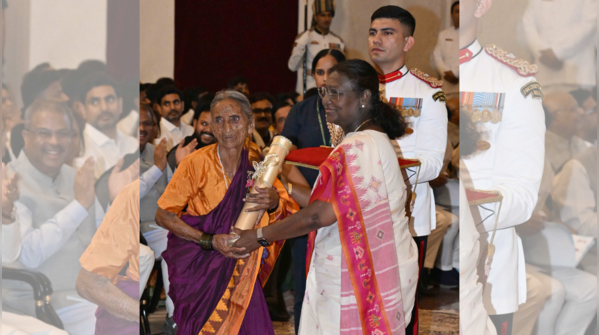 96-year-old puppet artist Bhimavva Shilliekyatara conferred Padma Shri