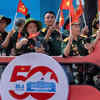 Veterans take part in a parade