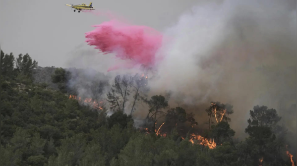 Aerial firefighting over Israel's wildfire zone