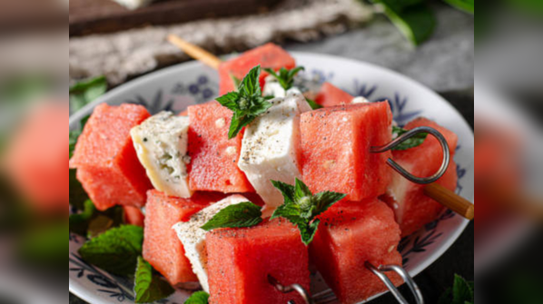 Watermelon feta skewers