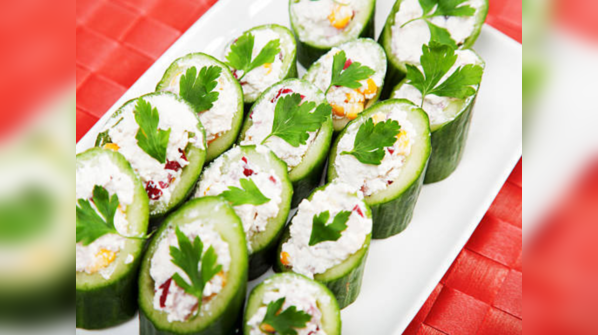 Stuffed cucumber bites