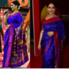 Madhuri Dixit’s purple royal drape