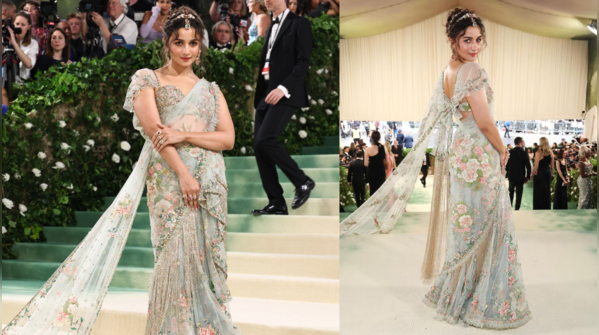 Alia Bhatt’s Mint Green Sabyasachi Sari – 2024