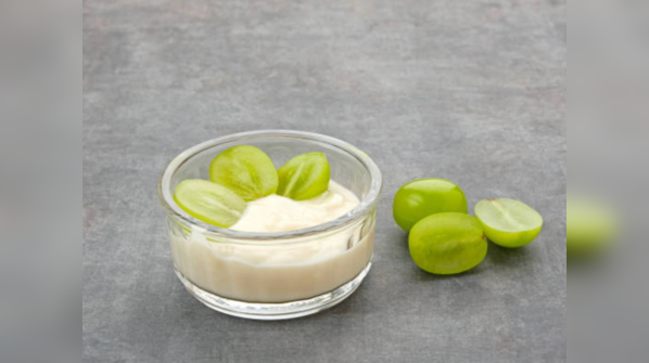 Amla and yogurt