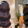 2. Soft Hollywood waves with a side part