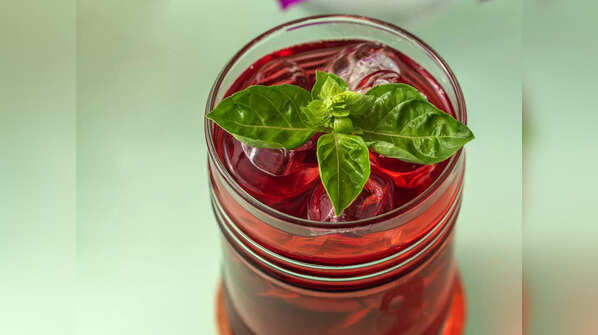 Hibiscus and basil water