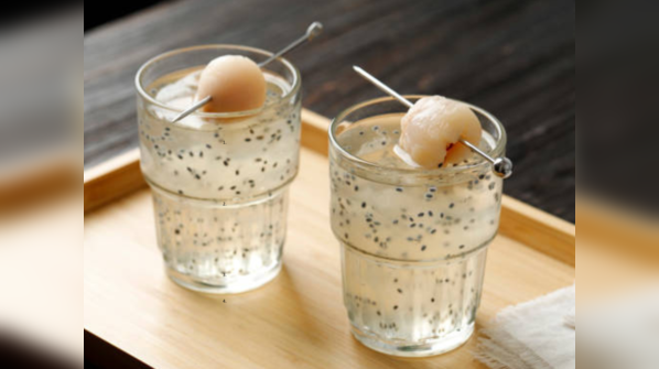 Lychee chia cooler