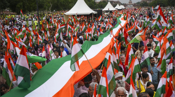 Unity in Tricolour on Kartavya Path