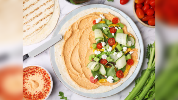 Cucumber and hummus wraps