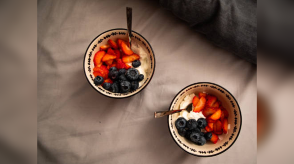 Greek yogurt and fruit bowls