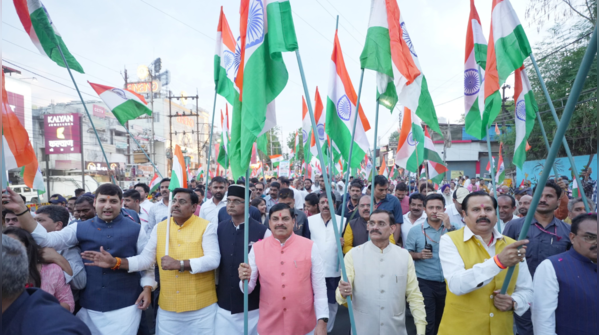 Madhya Pradesh CM Mohan Yadav joins Tiranga Yatra in Bhopal