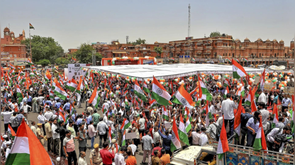 Locals lead the march in support of Operation Sindoor