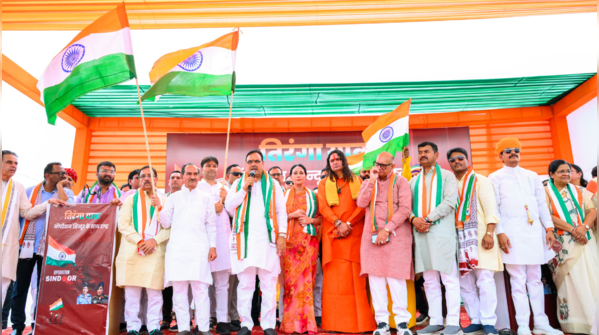 Rajasthan CM Bhajanlal Sharma leads Tiranga procession in Jaipur