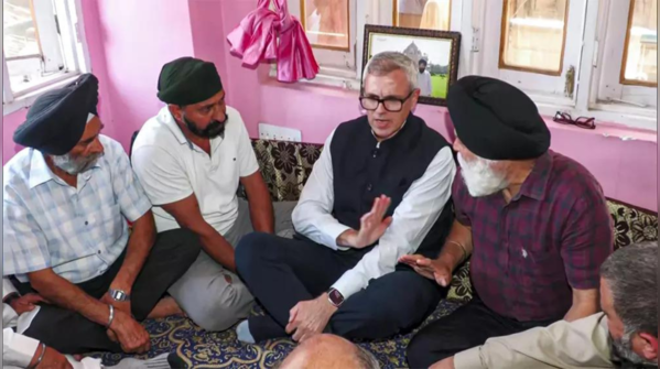 J&K CM meets a victim's family