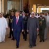 Trump was received with a 'hair flip' dance