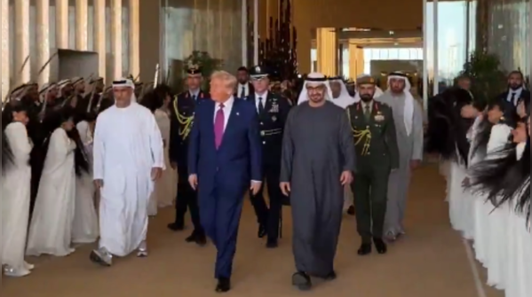 Trump was received with a 'hair flip' dance