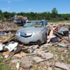 Vehicles crushed by chaos