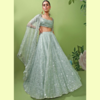 Pastel organza lehengas