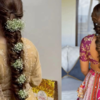 Flower-adorned fishtail braid