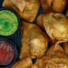 Spicy samosa + mint chutney