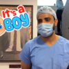 ​Sunny changed to scrubs to go with Saba for delivery