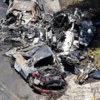 Debris from deadly crash and fire