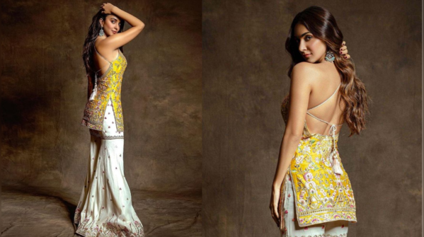 Kiara Advani’s bold backless yellow sharara set