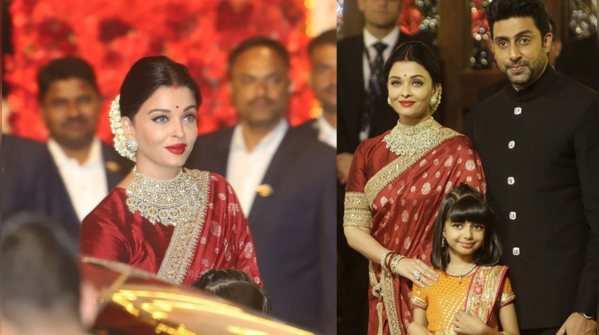 Aishwarya Rai’s Rich Maroon Banarasi for a Cultural Event
