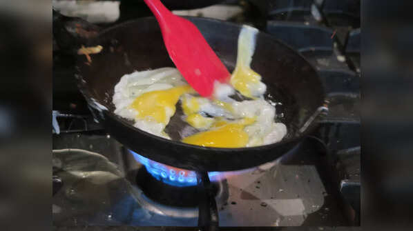 Scrambling over high heat