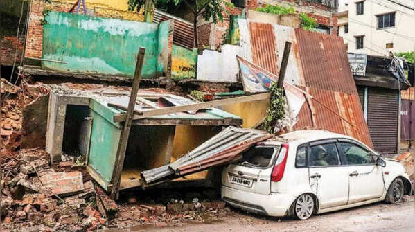 Wall collapse in Guwahati