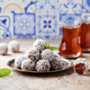 Steamed date-coconut bites 