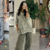 Complete the look with oversized trousers