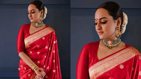 Sokanshi Sinha's chand buta saree