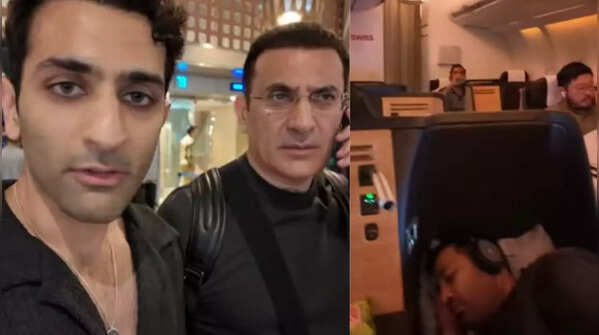Aaryamann and Ayushmaan’s first business class flight
