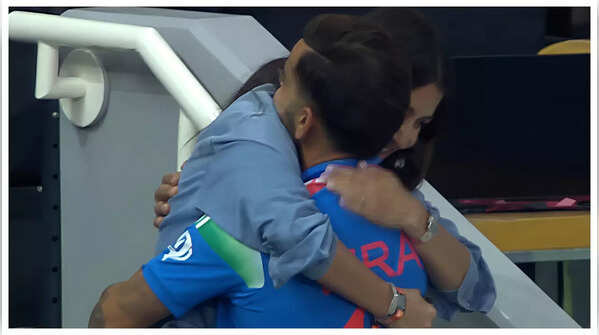 Big hug after the big win