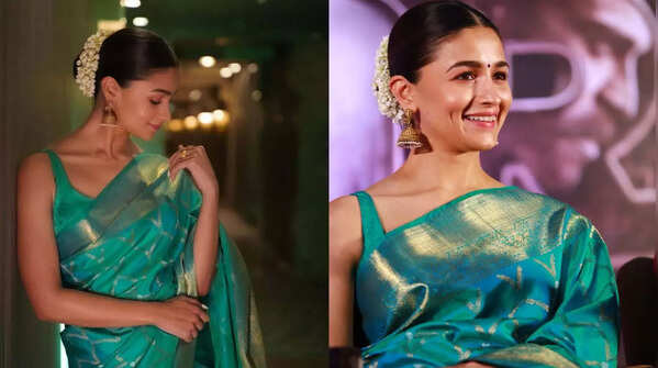 Alia Bhatt's teal green saree